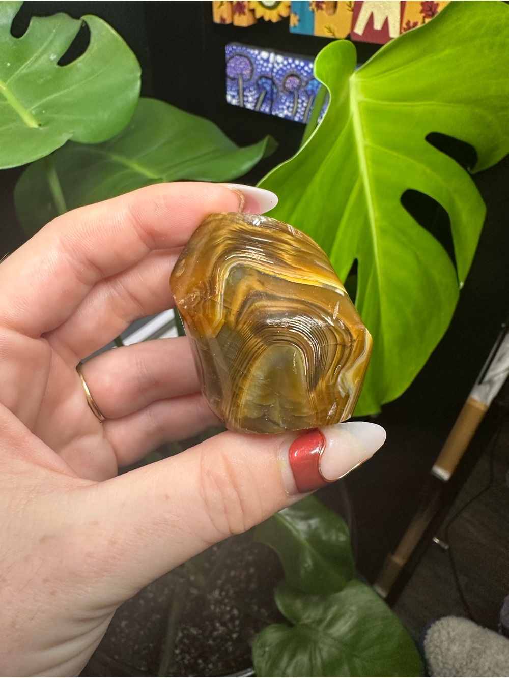 Polished Brown Agate Decorative Crystal - Mini Flame
